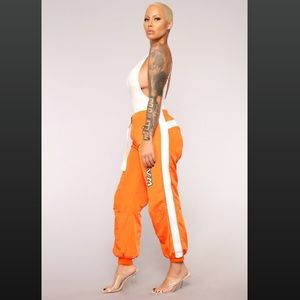 Orange warning flight pants